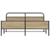 vidaXL Metalowa rama ł&oacute;żka, bez materaca, przydymiony dąb, 183x213 cm
