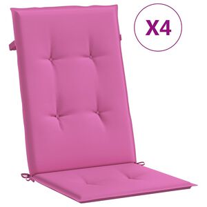 vidaXL Poduszki na krzesła ogrodowe, 4 szt., r&oacute;żowe, tkanina