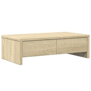 vidaXL Podstawka pod monitor, z szufladami, dąb sonoma, 50x27x15 cm