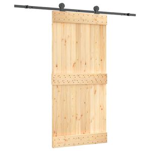 vidaXL Drzwi przesuwne Naturalny i czarny 95 x 210 cm