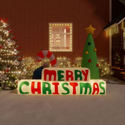 vidaXL Nadmuchiwany napis „Merry Christmas” z LED, 197 cm
