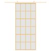 vidaXL Drzwi przesuwne, złote, 90x205 cm, mrożone szkło ESG, aluminium