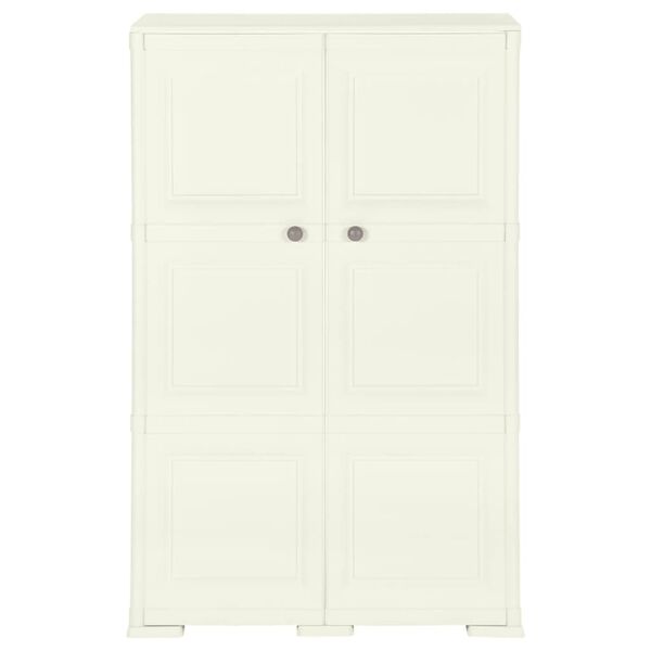 vidaXL Szafka plastikowa, 79x43x125 cm, wygląd drewna, waniliowa