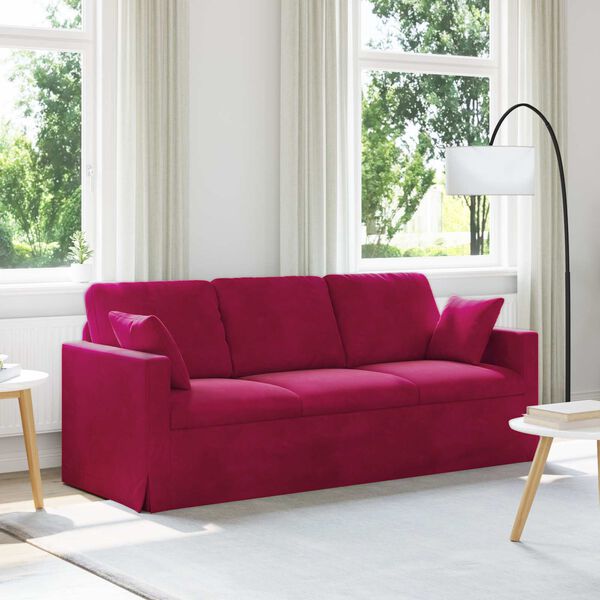 vidaXL Sofa Czerwone wino