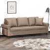 vidaXL 3-osobowa sofa z poduszkami, cappuccino, 180 cm, sztuczna sk&oacute;ra