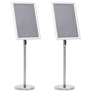 vidaXL Stojaki na plakaty 2 pcs Srebrny 45 x 32,7 x 108 cm Aluminium