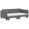 vidaXL Sofa rozsuwana z materacami, ciemnoszara, 90x200 cm, tkanina