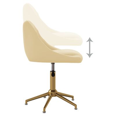 vidaXL Obrotowe krzesło biurowe, kremowe, obite aksamitem