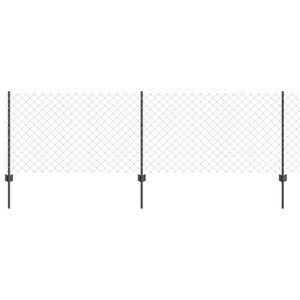 vidaXL Ogrodzenie z słupkiem Szary