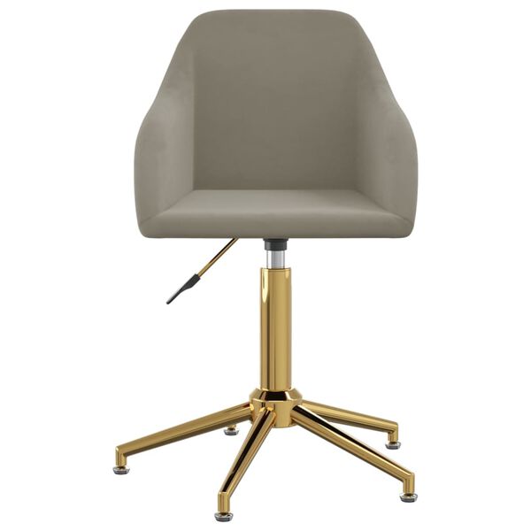 vidaXL Obrotowe krzesła stołowe, 2 szt., jasnoszare, aksamitne