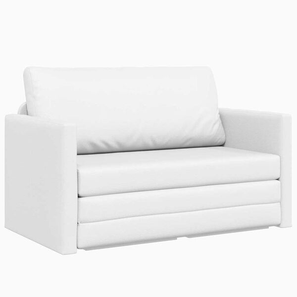 vidaXL Sofa Bed 110cm Biały Sztuczna sk&oacute;ra