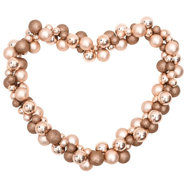 vidaXL Girlanda z bombek choinkowych, r&oacute;żowe złoto, 175 cm, polistyren