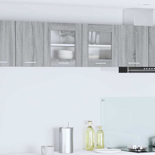 vidaXL Szafka wisząca z drzwiami Szary Sonoma i Biały 80 x 31 x 40 cm