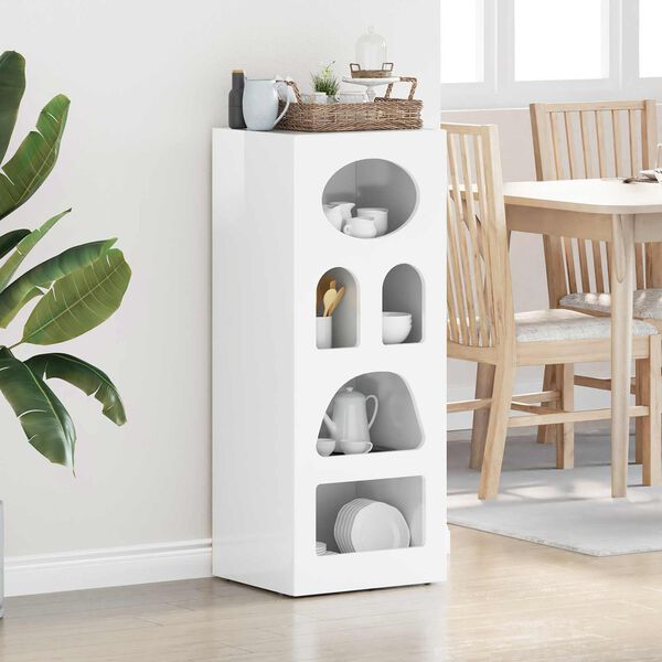 vidaXL Bufet Wysoki połysk biały 40 x 35 x 100,5 cm