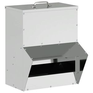 vidaXL Karmnik dla kur Srebrny 20 x 25 x 35 cm Stal Galwanizowana