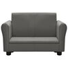 vidaXL Sofa dziecięca z podn&oacute;żkiem, szara, obita sztuczną sk&oacute;rą