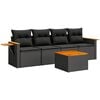 vidaXL Patio Sofa Set 4-osobowe Black