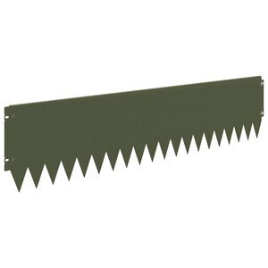 vidaXL Krawężnik do trawnika 20 szt. 103 x 25 cm Stal Oliwkowy zielony