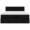 vidaXL Ł&oacute;żko otomana z materacem, czarne, 140x190 cm, tkanina