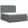 vidaXL Ł&oacute;żko z box spring LED z materacem ciemnoszary 140 x 190 cm