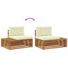vidaXL Sofa końcowa na zewnątrz z poduszką Naturalny 115 x 83 x 73 cm