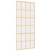 vidaXL Drzwi przesuwne, złote, 90x205 cm, przezroczyste szkło ESG