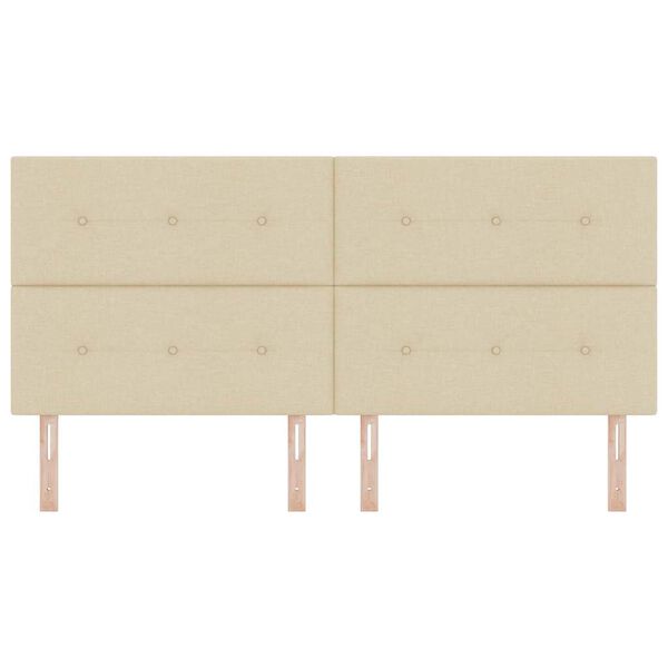 vidaXL Zagł&oacute;wek Z zagł&oacute;wkiem Kremowy 200 cm Sk&oacute;ra ekologiczna