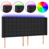 vidaXL Zagł&oacute;wek do ł&oacute;żka z LED, czarny 183x16x118/128cm sztuczna sk&oacute;ra