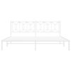 vidaXL Metalowa rama ł&oacute;żka z wezgłowiem, biała, 200x200 cm