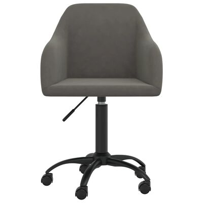 vidaXL Obrotowe krzesła stołowe, 2 szt., ciemnoszare, obite aksamitem