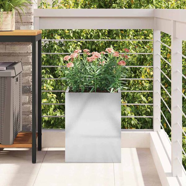 vidaXL Doniczka ogrodowa Srebrny stal nierdzewna