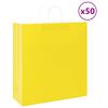 vidaXL Torby papierowe 50 szt. z uchwytami ż&oacute;łte 45x17x48 cm