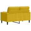 vidaXL 2-osobowa sofa z poduszkami, żółta, 120 cm, aksamit