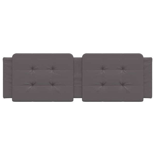 vidaXL Poduszka na wezgłowie, Zadar, szara, 160 cm, sztuczna sk&oacute;ra