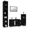 vidaXL 4-cz zestaw mebli łazienkowych, czarny, materiał drewnopochodny