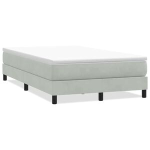 vidaXL Ł&oacute;żko Box Spring bez materaca Jasnoszary 120x220 cm Aksamit