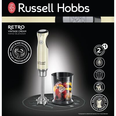 Russell Hobbs Blender ręczny Retro, kremowy, 700 W