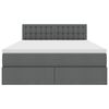 vidaXL Ł&oacute;żko z miejscem na przechowywanie i LED Ciemnoszary tkanina