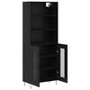 vidaXL Highboard 2 pcs Czarny Dąb Materiał drewnopochodny