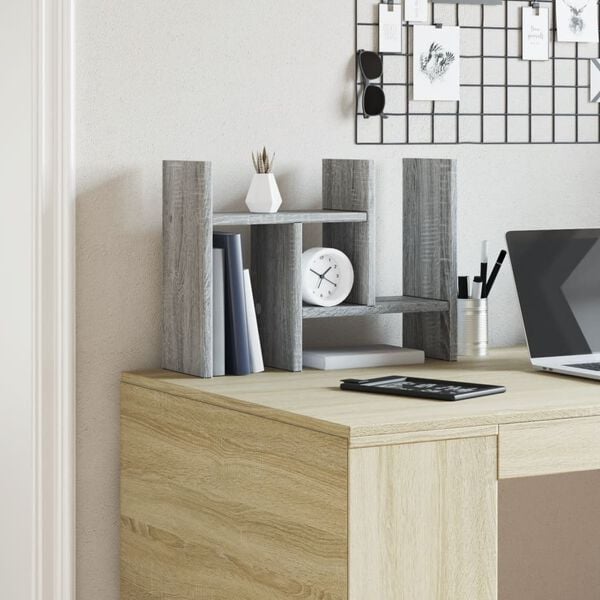 vidaXL Organizer na biurko, szary dąb sonoma, 34,5x15,5x35,5 cm
