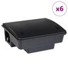 vidaXL Pułapki na myszy 6 szt. Czarne 23x19x9,5 cm