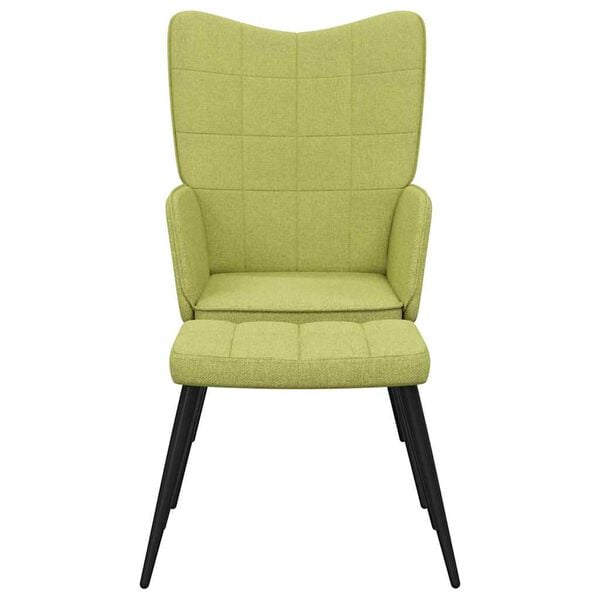 vidaXL Fotel z podn&oacute;żkiem, zielony, obity tkaniną