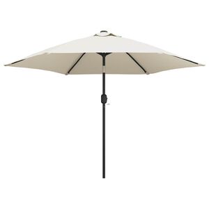 vidaXL Parasol z LED, na wysięgniku 3 m, piaskowy