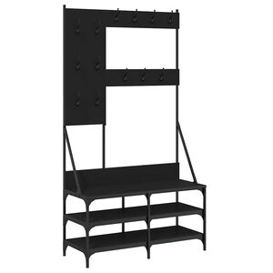 vidaXL Wieszak na ubrania z miejscem na buty, czarny, 100x40x184 cm