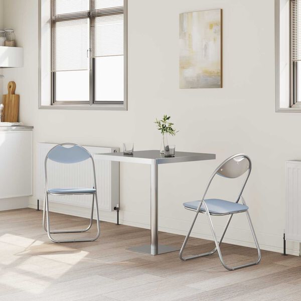 vidaXL Krzesło składane 2 pcs Szary 48 x 43,5 x 81 cm