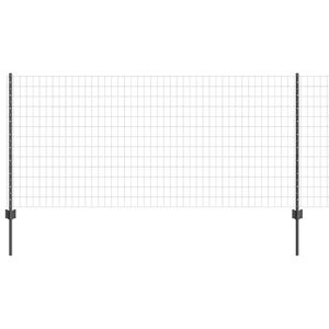 vidaXL Ogrodzenie Euro z słupkiem 10 x 1 m Stal pokryta PVC Szary