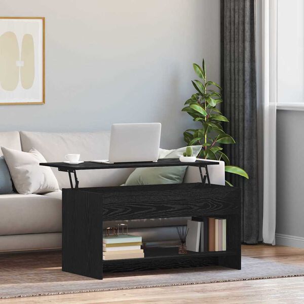 vidaXL Stolik kawowy Czarny Dąb 80 x 50,5 x 41,5 cm