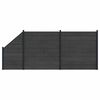 vidaXL Panel ogrodzeniowy 3 pcs WPC i aluminium Czarny