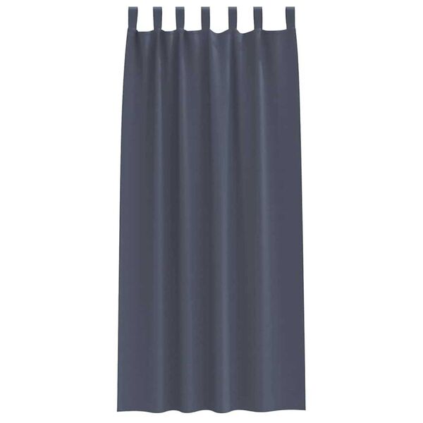 vidaXL Firany blackout z k&oacute;łkami 2 pcs Antracyt 245 x 140 cm Poliester