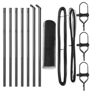 vidaXL Słupek ogrodzeniowy. Szary 10 x 0,4 m (siatka 13 mm) Stal i PVC